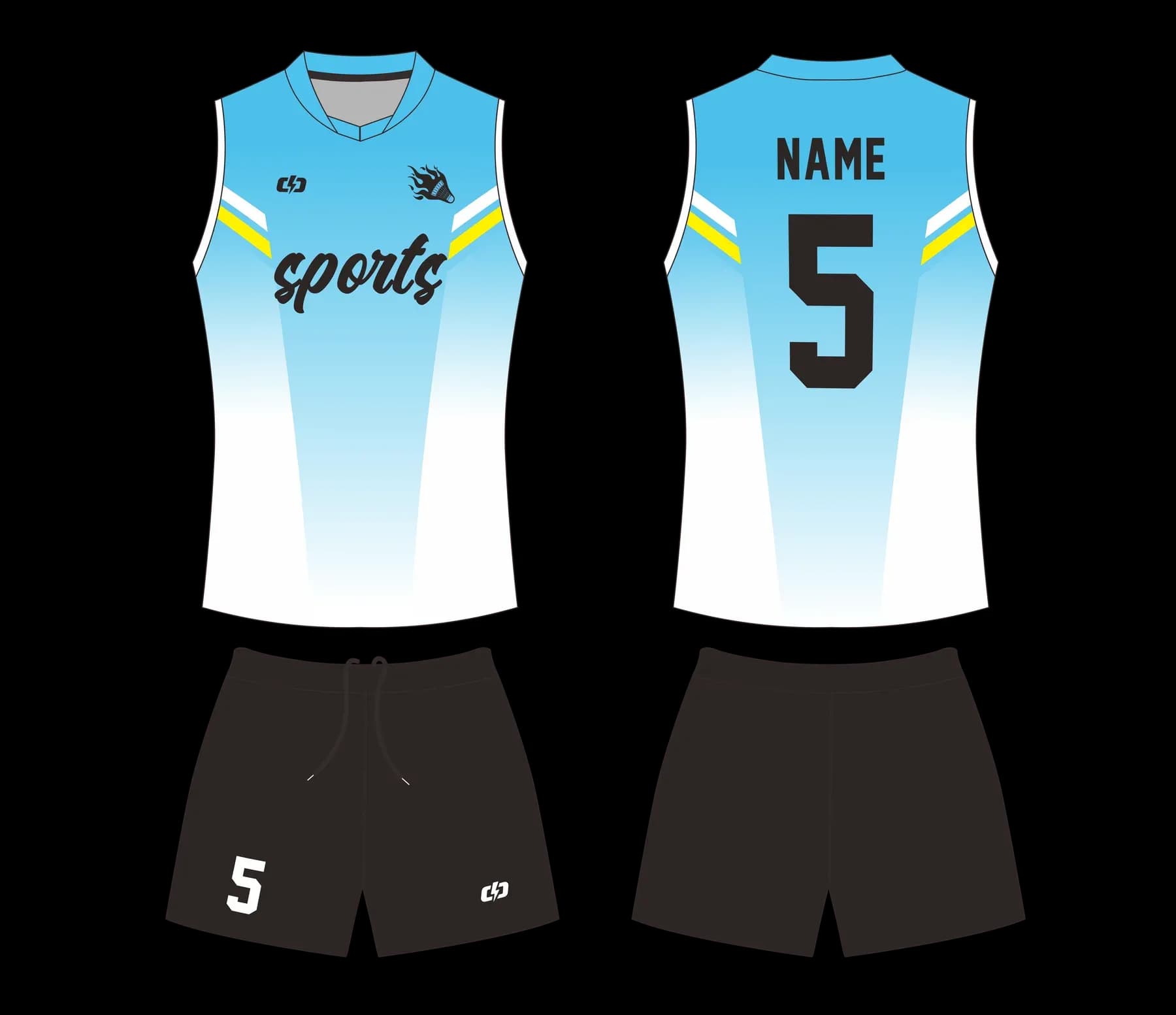 Custom volleyball uniform design UW16