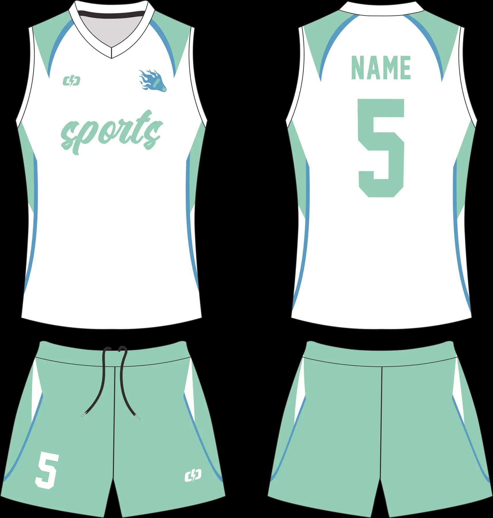 Custom volleyball uniform design UW08