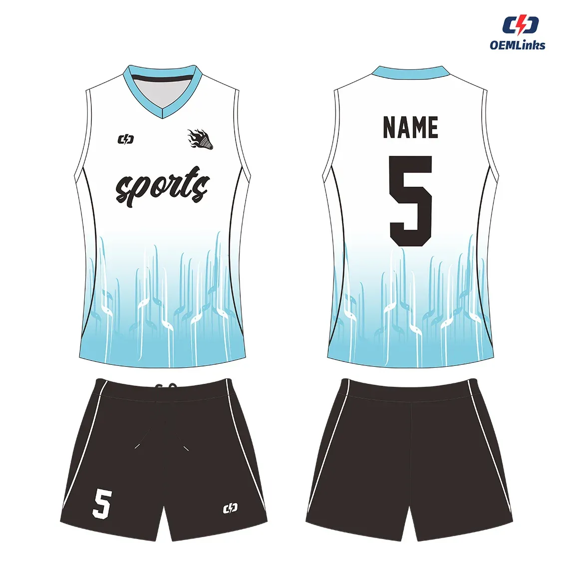 Custom volleyball uniform design UW09