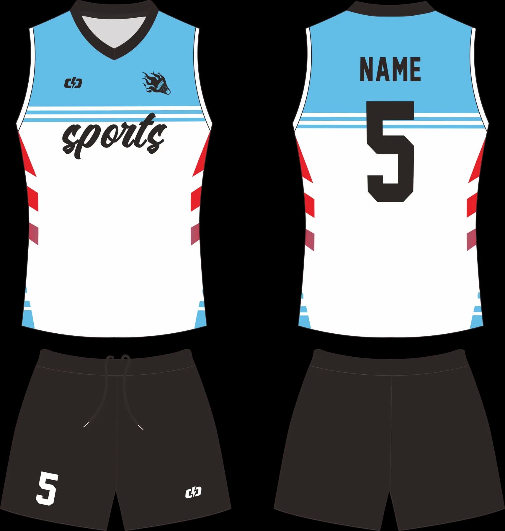 Custom volleyball uniform design UW03