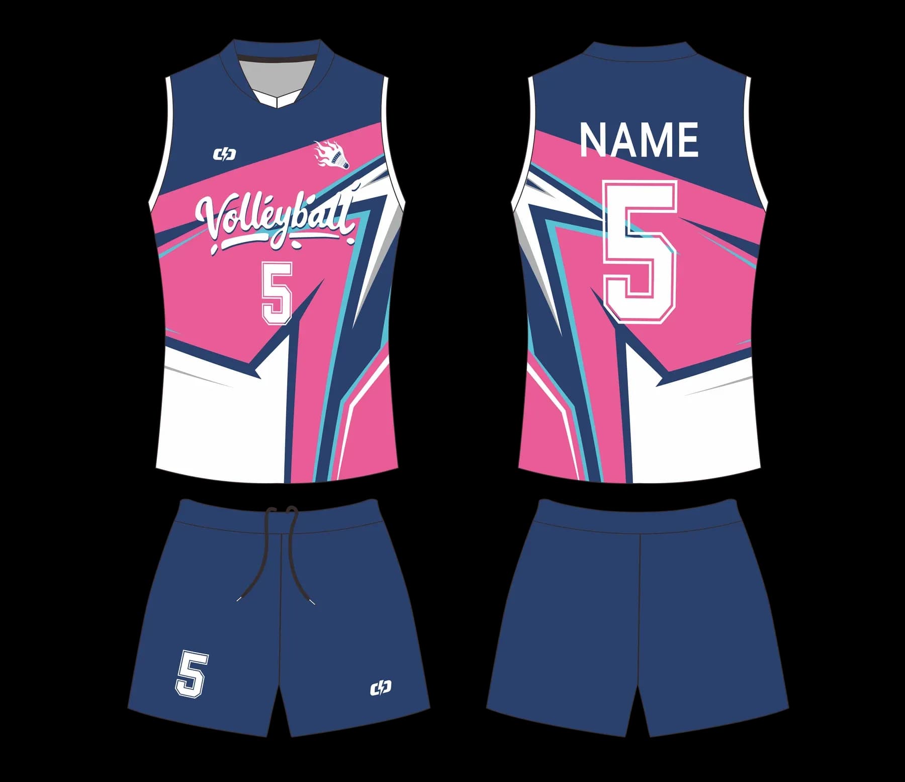 Custom volleyball uniform design UW22