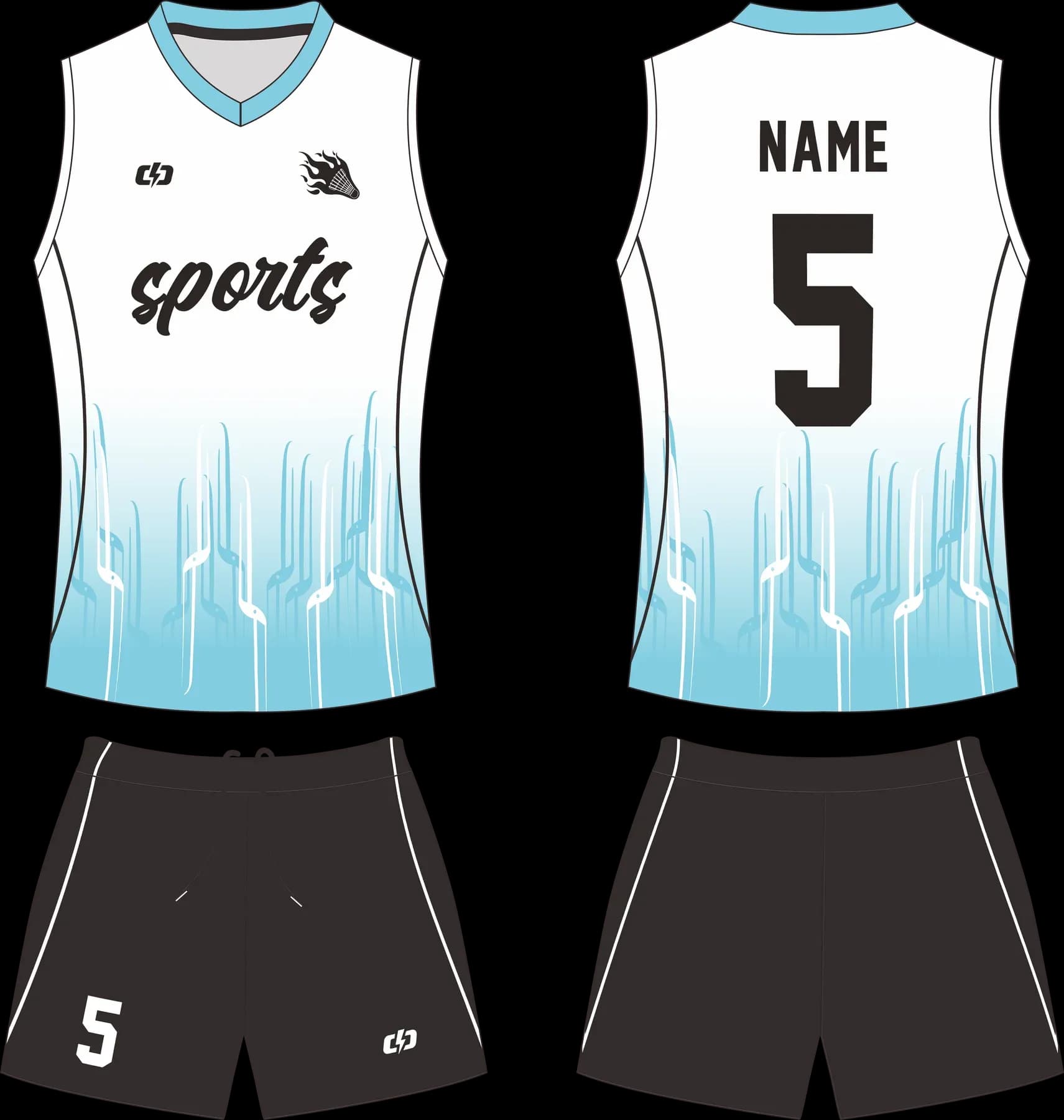 Custom volleyball uniform design UW09