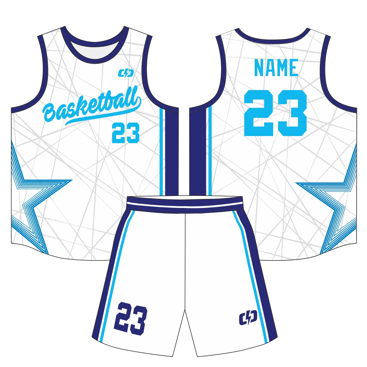 Custom basketball uniform design B44