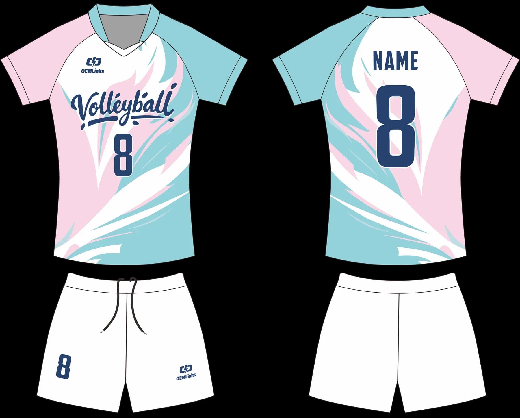 Custom volleyball uniform design UC10