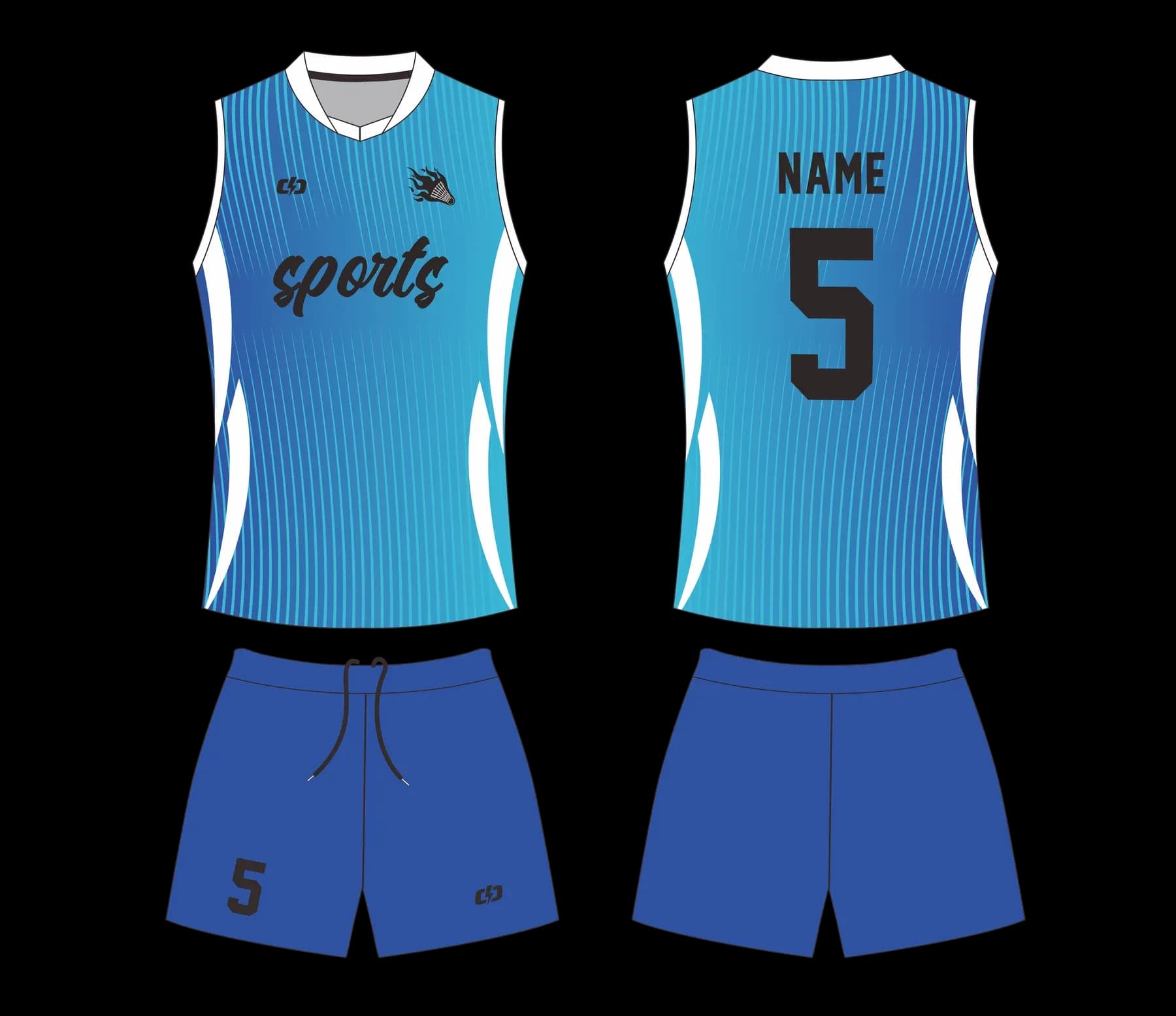 Custom volleyball uniform design UW10