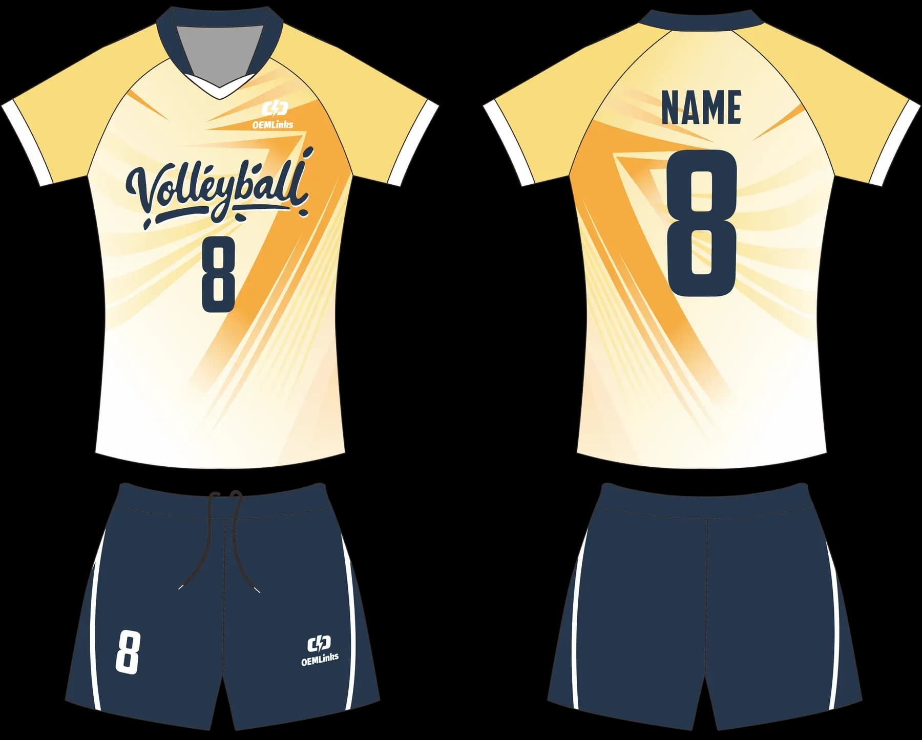 Custom volleyball uniform design UC04