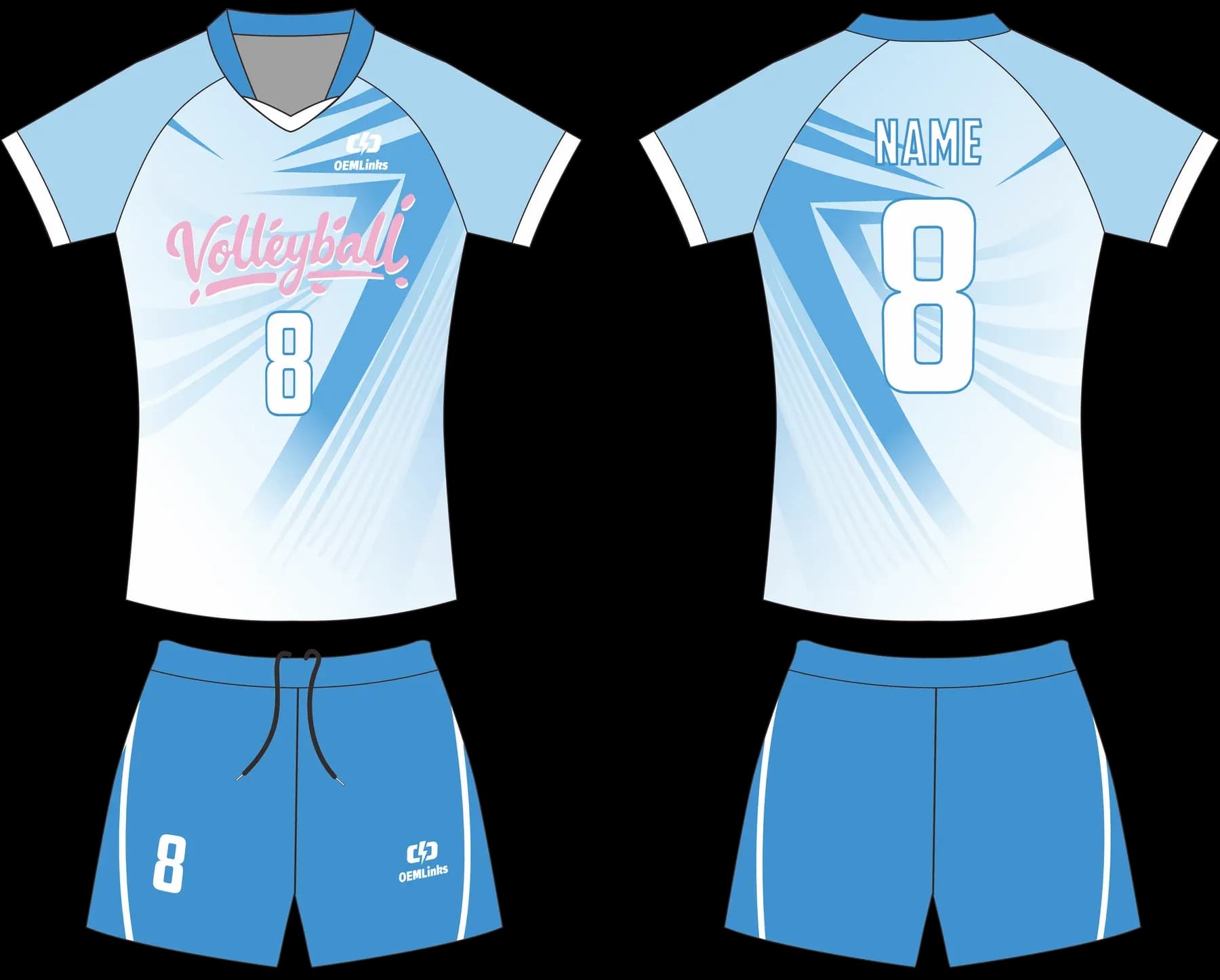 Custom volleyball uniform design UC04