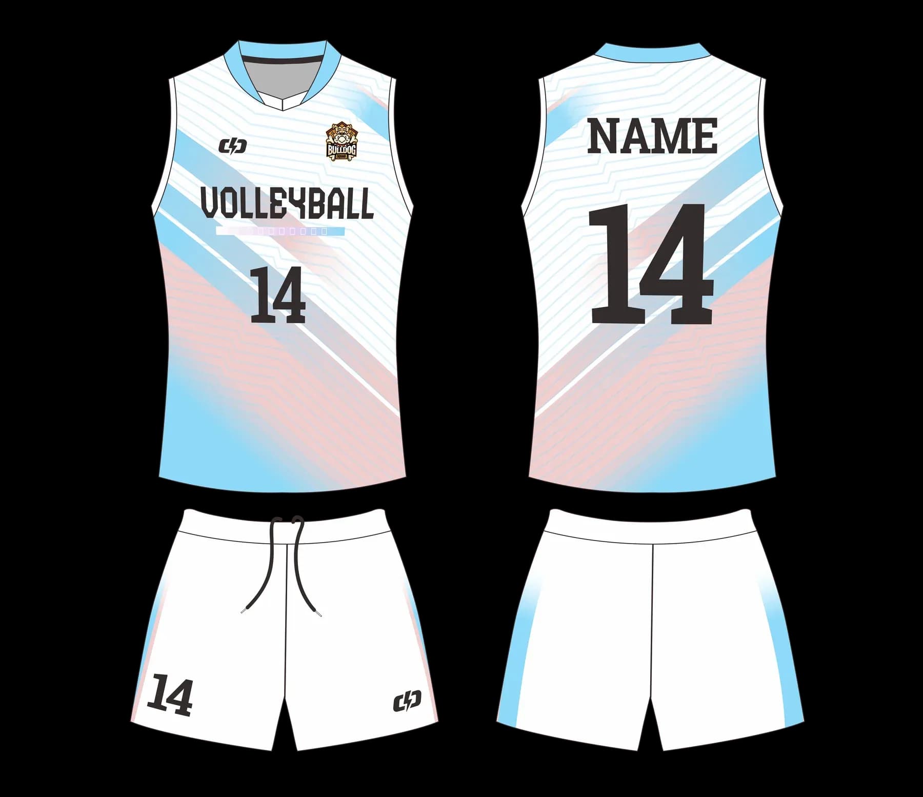Custom volleyball uniform design UW02
