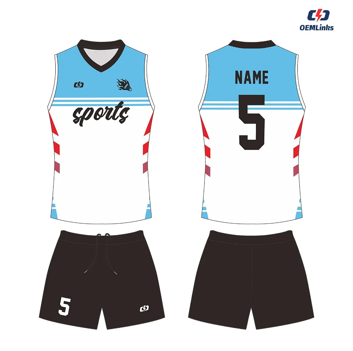 Custom volleyball uniform design UW03