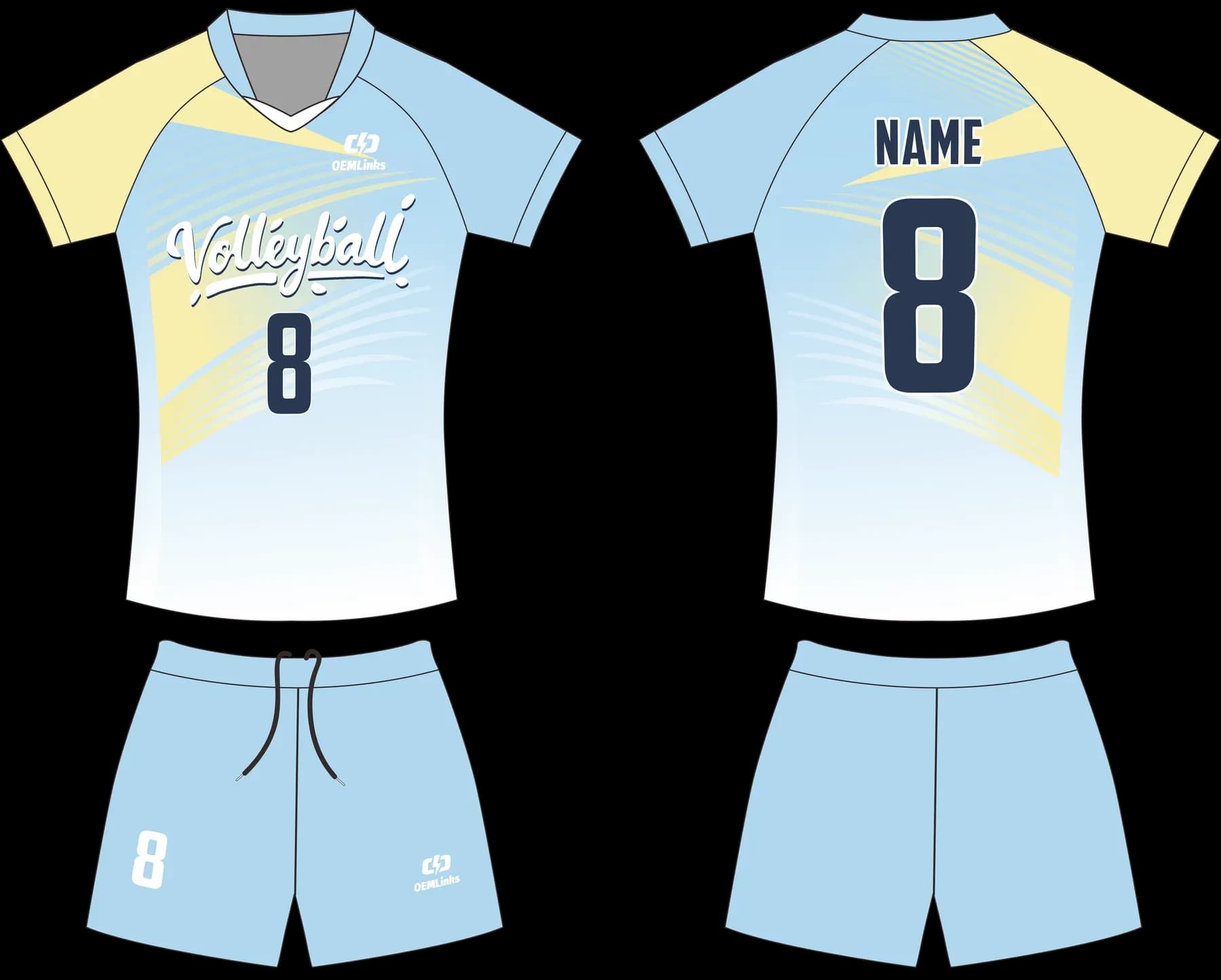 Custom volleyball uniform design UC09