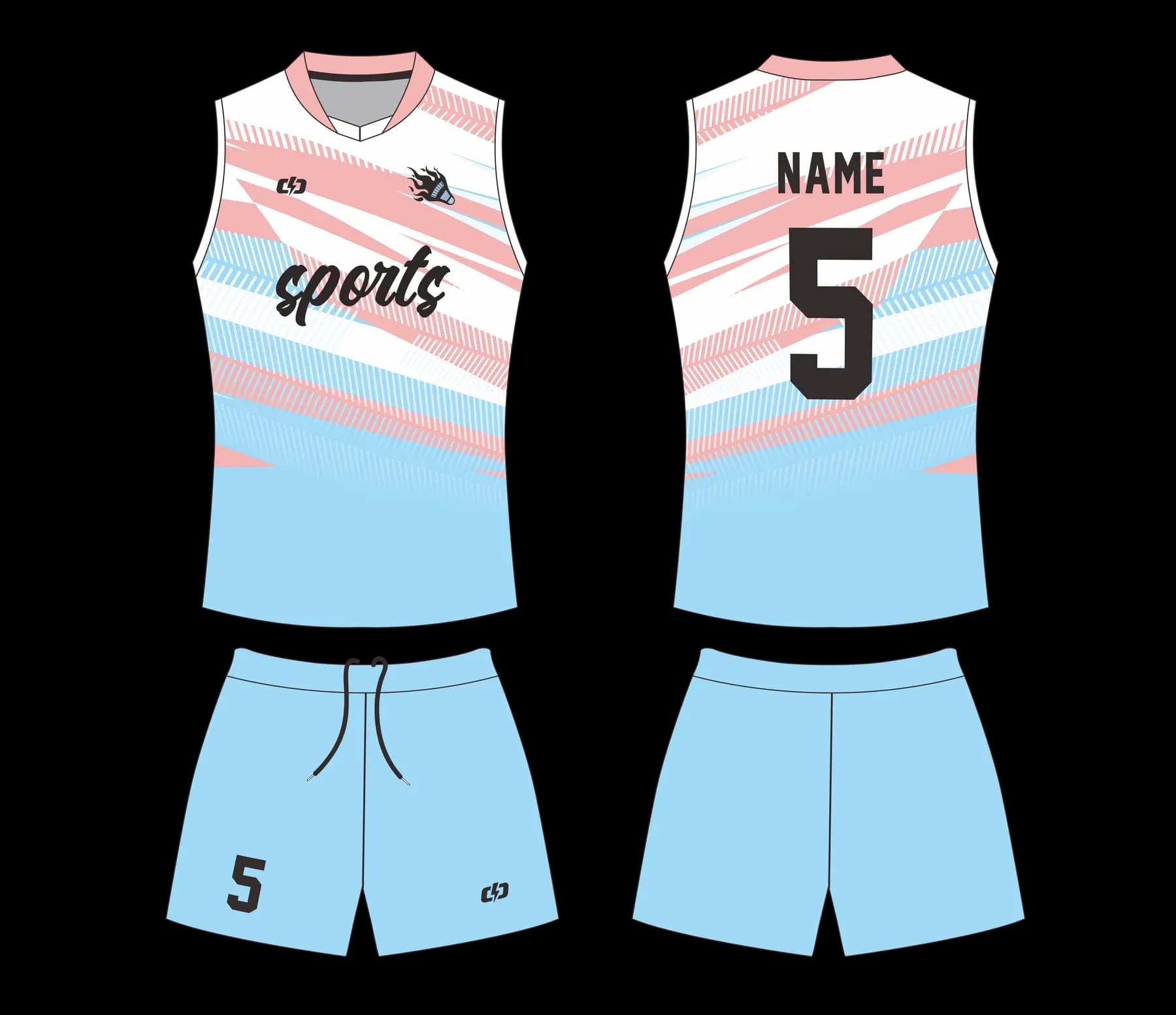 Custom volleyball uniform design UW07