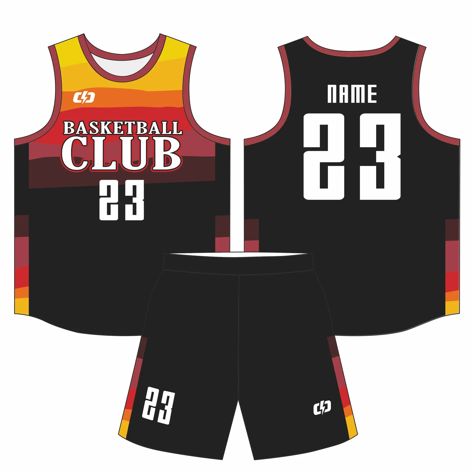 Custom basketball uniform design B74
