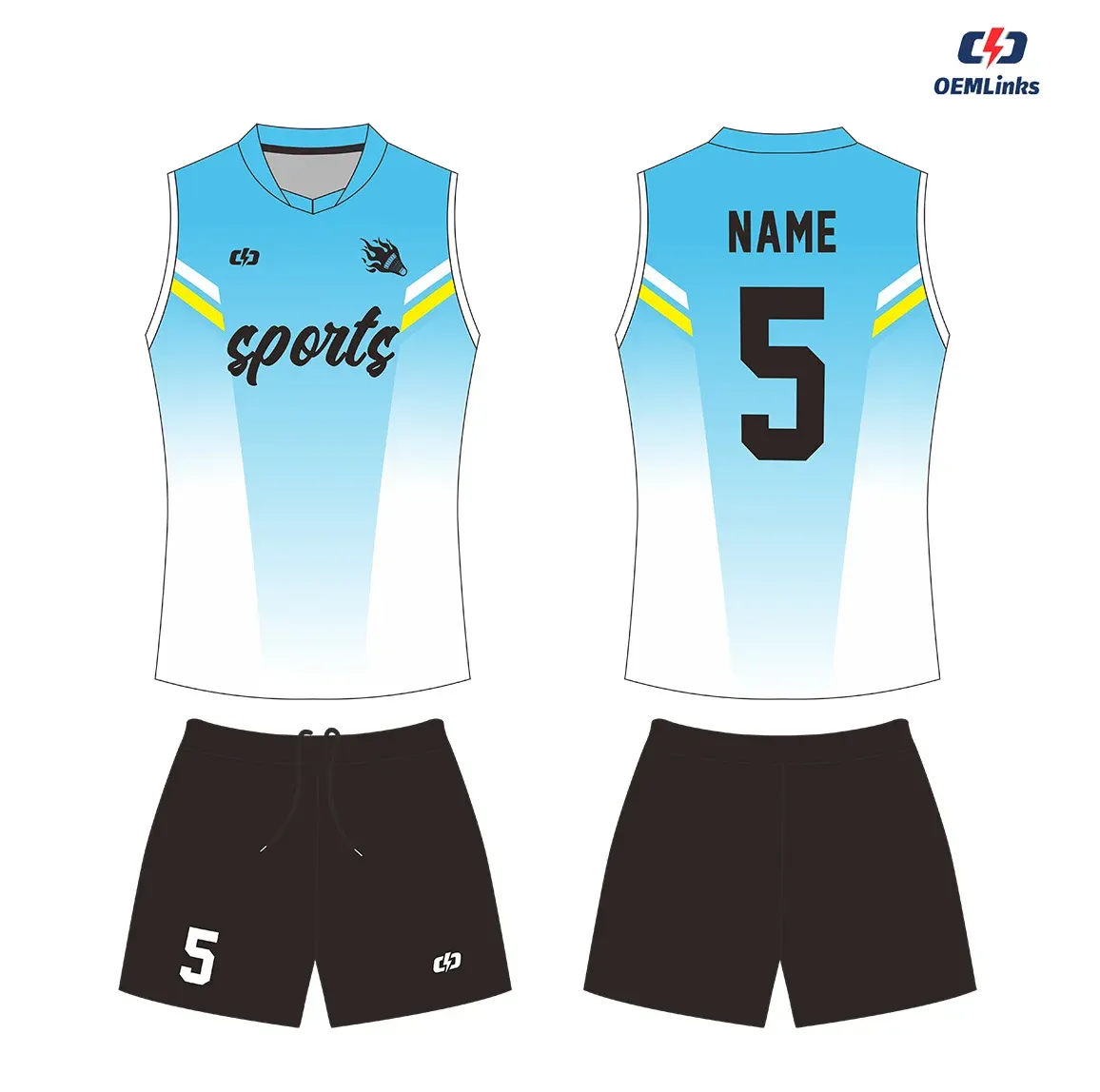 Custom volleyball uniform design UW16