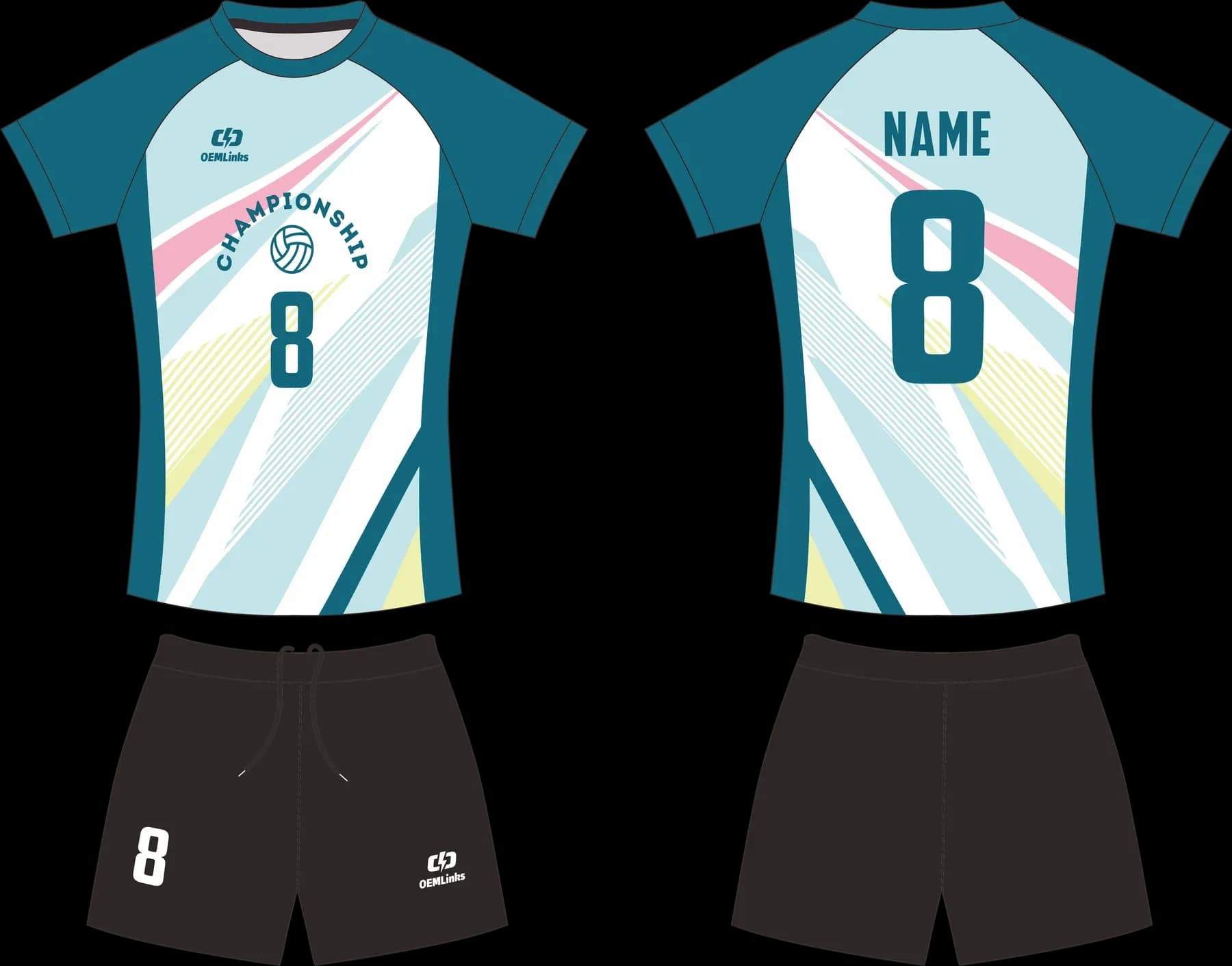 Custom volleyball uniform design UC12