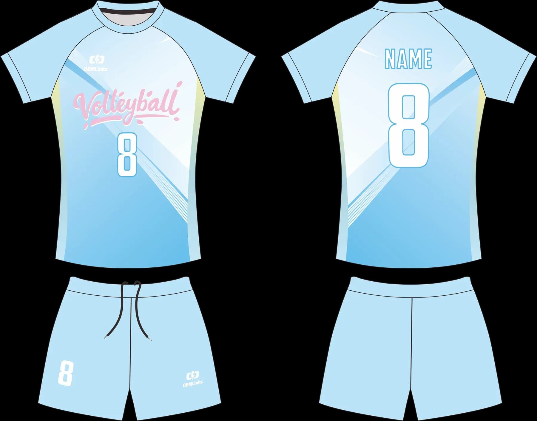 Custom volleyball uniform design UC06