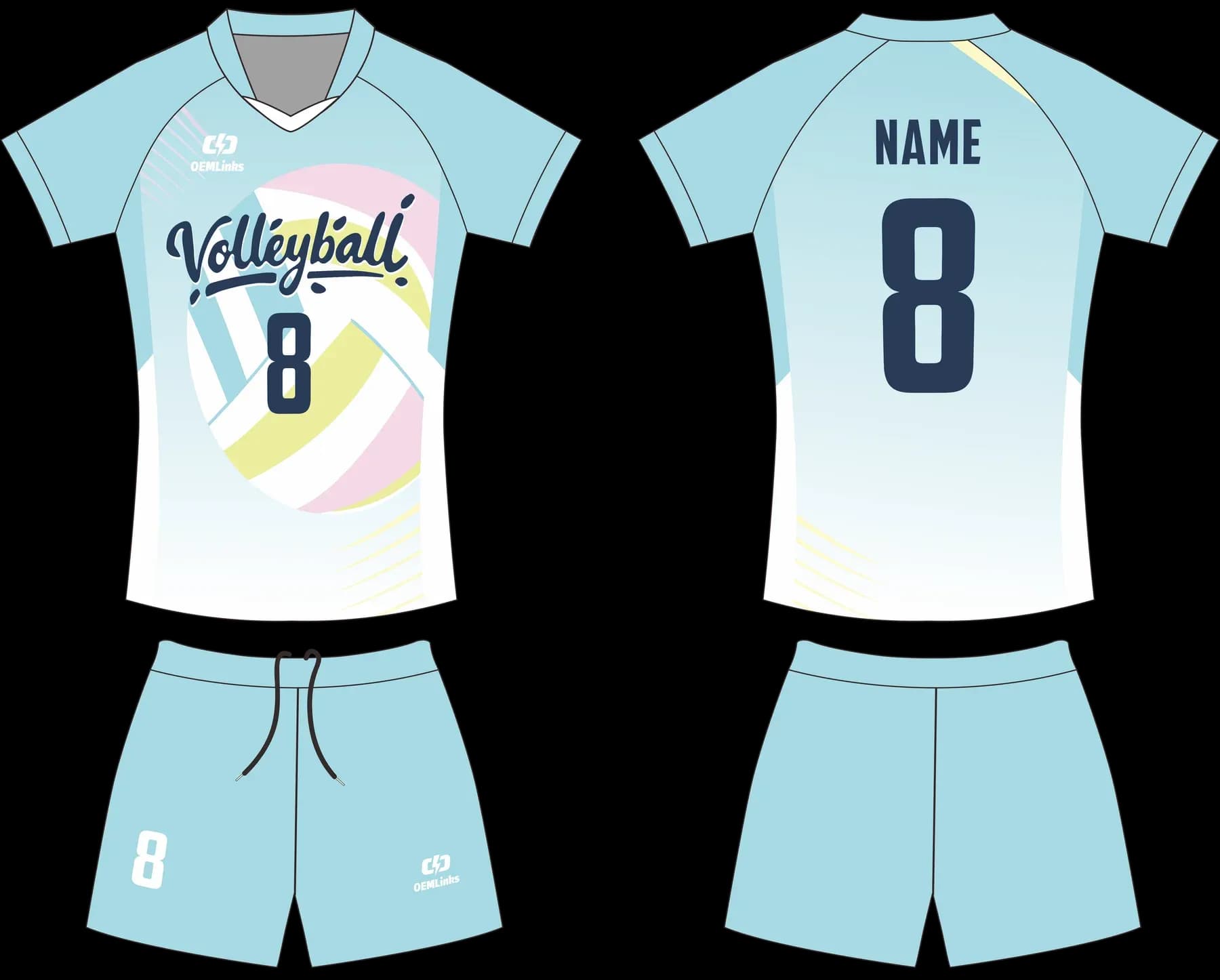 Custom volleyball uniform design UC01
