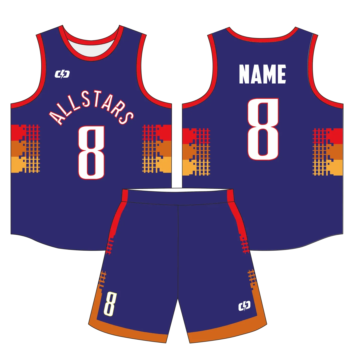 Custom basketball uniform design B66