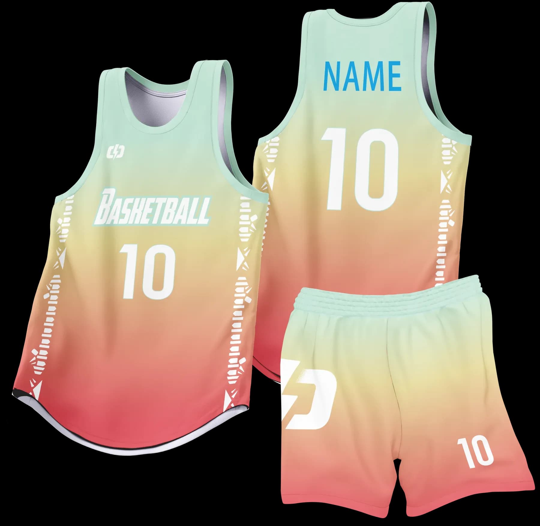 Custom basketball uniform design B100