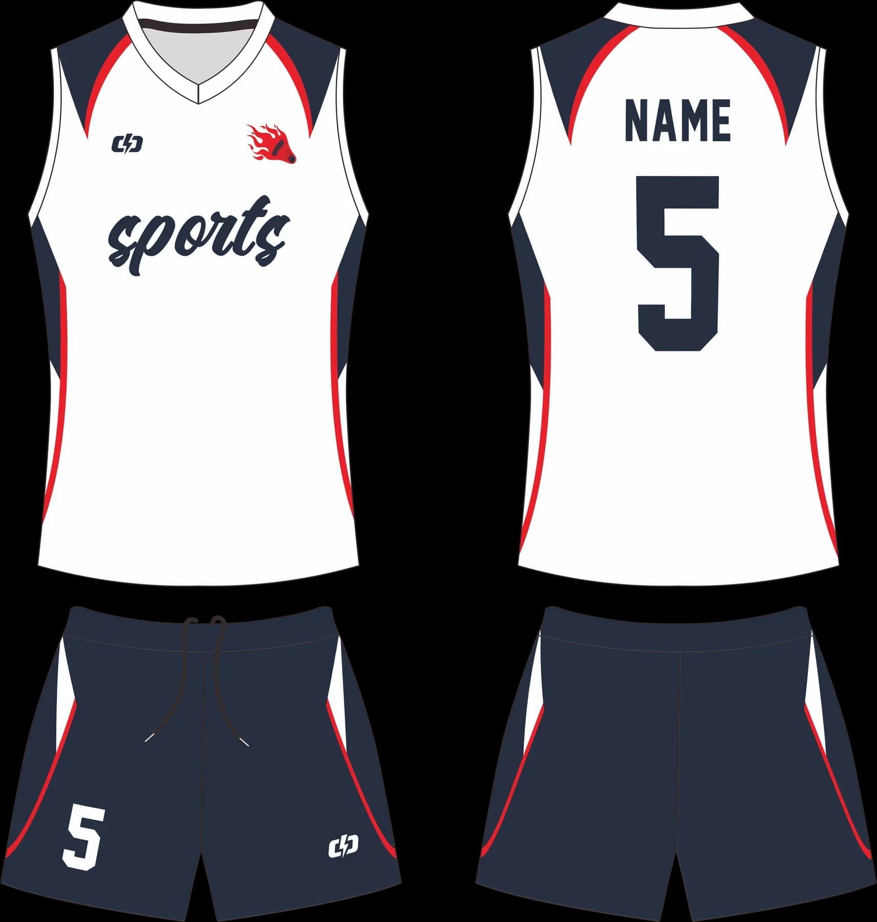 Custom volleyball uniform design UW08