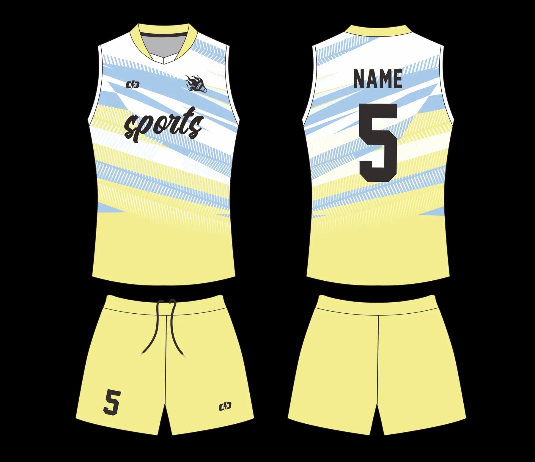 Custom volleyball uniform design UW07