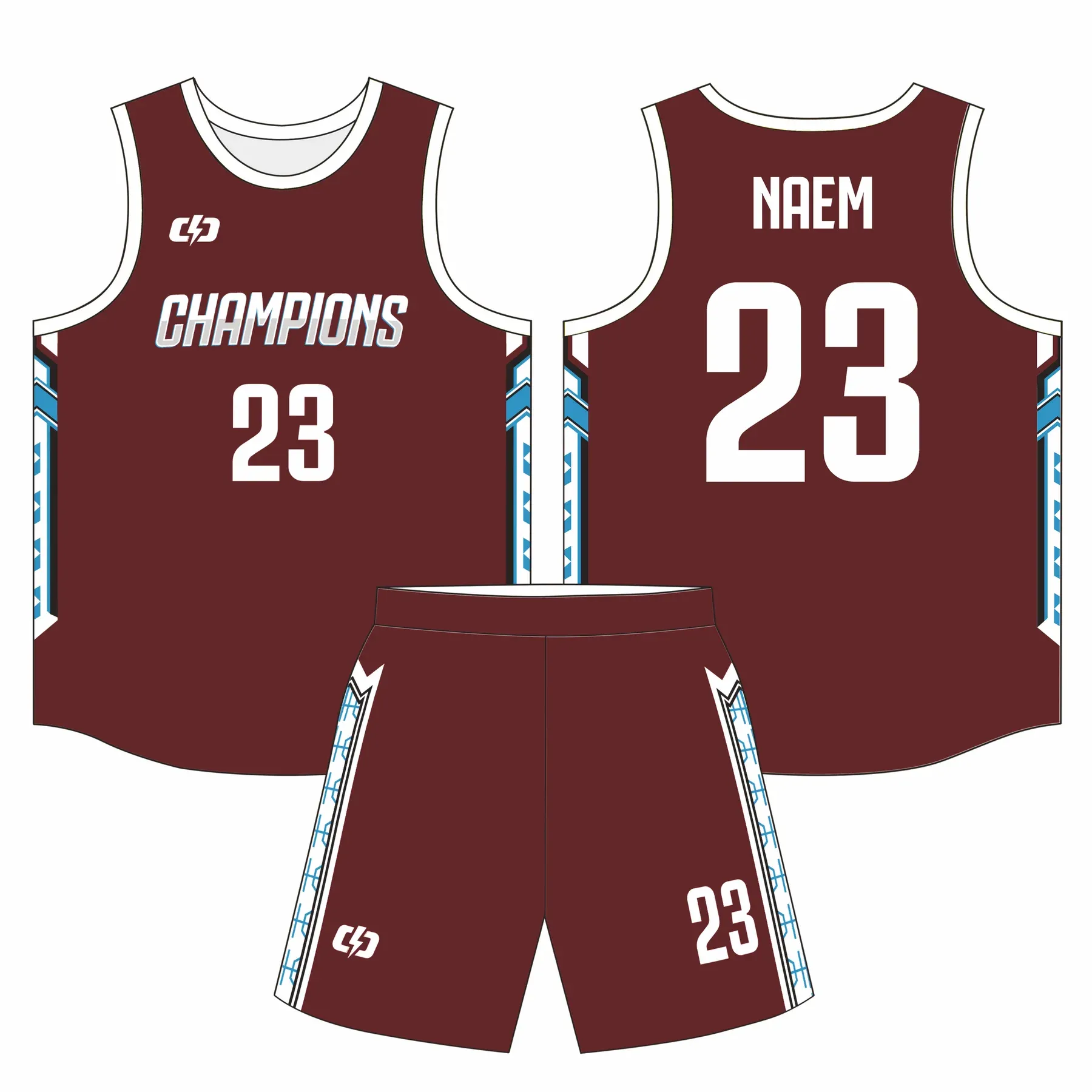 Custom basketball uniform design B68